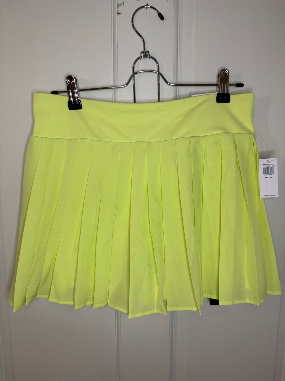 Old Navy Neon Yellow Pleated Skater Skirt